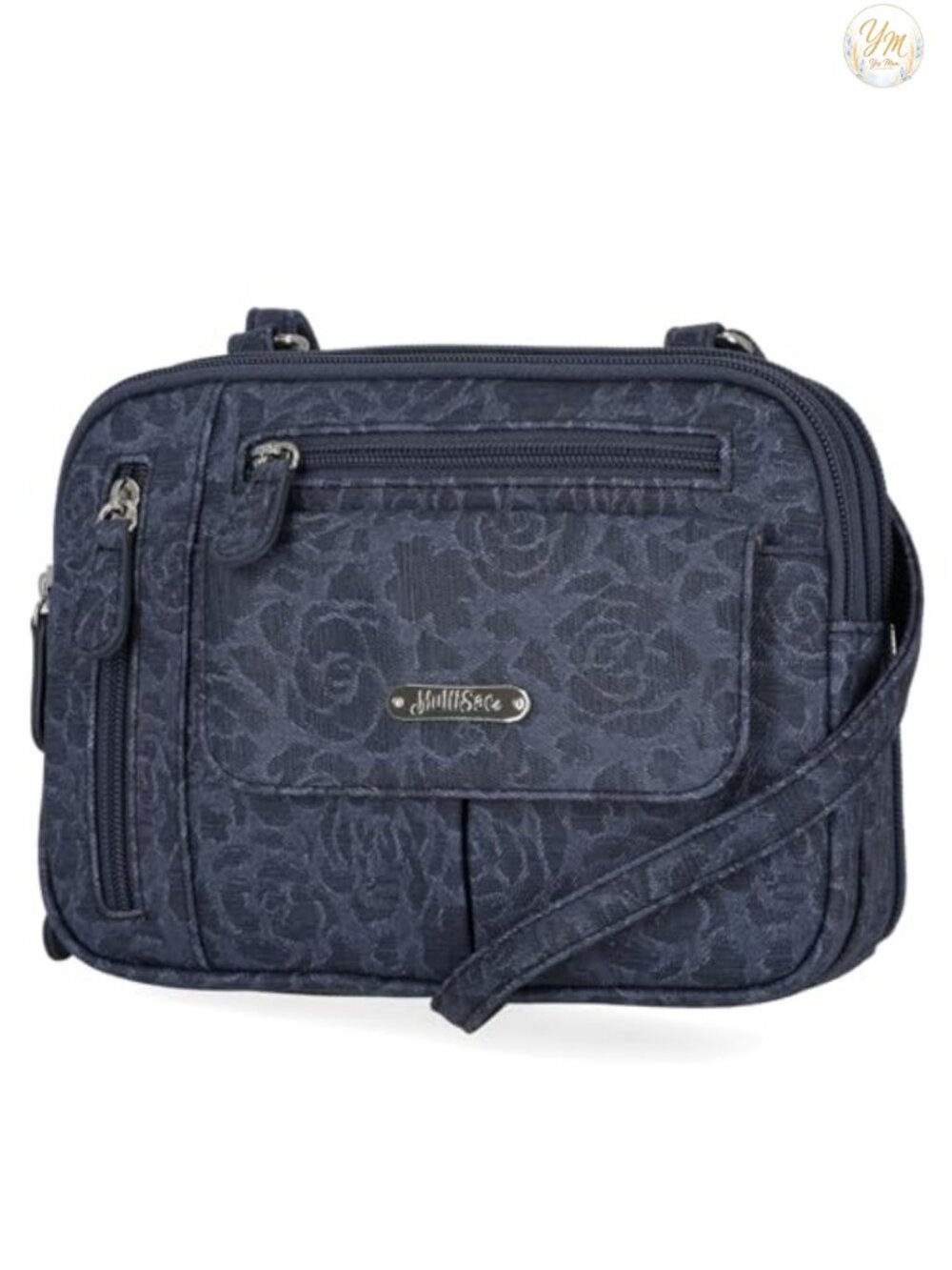 Vegan Leather Crossbody Bag Triple Compartment Travel Purse